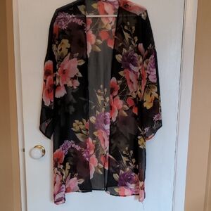 Hello Miss Vibrant Floral Swimwear Beach Coverup Kimono